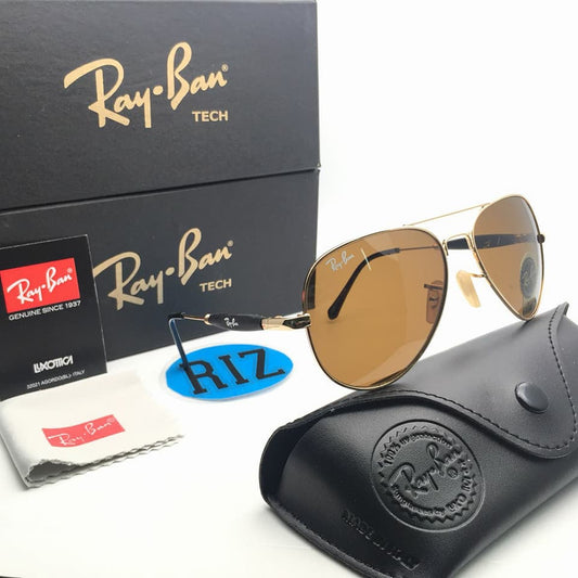 RAY-BAN Brown & Gold 3517 Sunglass For Unisex.