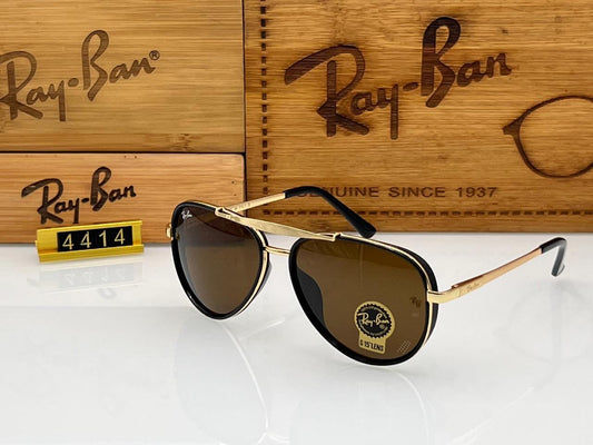 RAY-BAN Brown & Gold Men's Sunglasses.