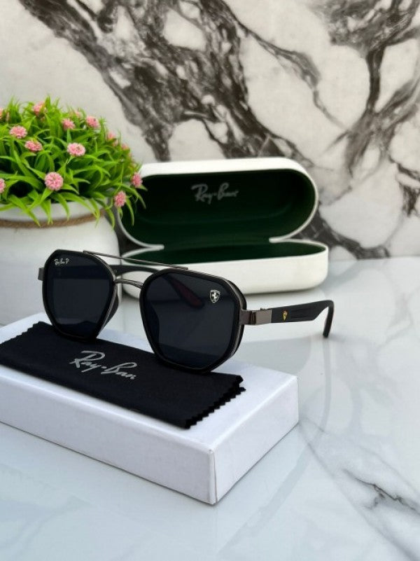 RAY-BAN Black & Black 650 Square Trendy Hot Favourite Wintage Sunglass For Unisex.