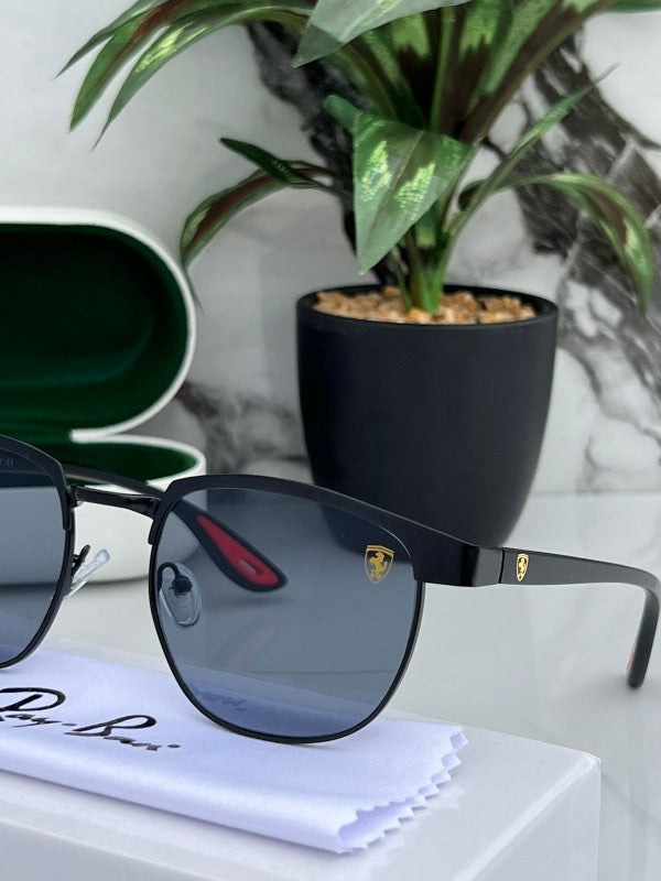 RAY-BAN Black & Black Square Trendy Hot Favourite Wintage Sunglass For Unisex.