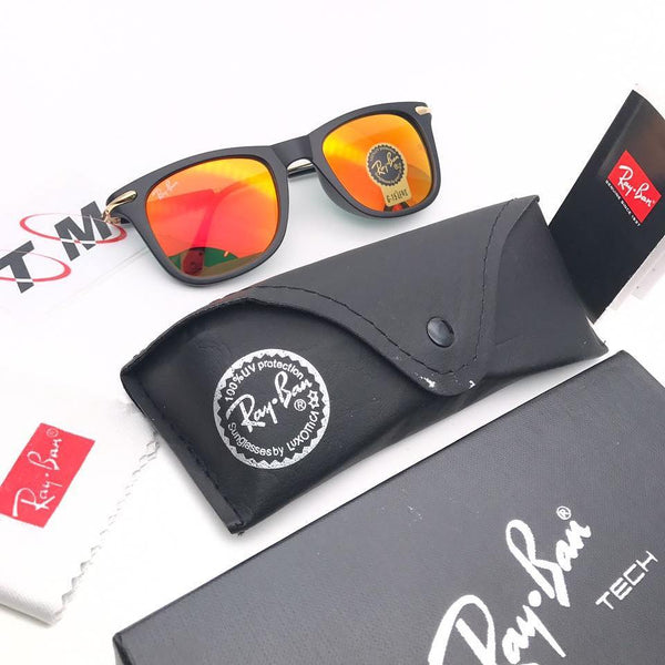 RAY-BAN New Modern Addition Orange & Gold 2148 Square Sunglass For Unisex