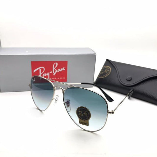 RAY-BAN Blue Shade & Silver 3026 Oval Aviator Metal Trendy Hot Favourite Wintage Sunglass