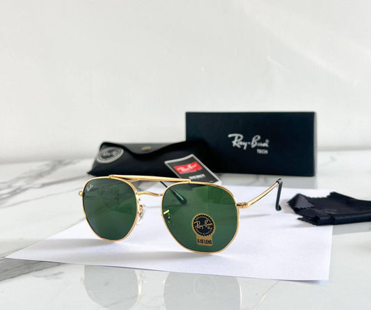 RAY-BAN Green & Gold 4612 Round Side Cap Causal All Suitable Sunglass For Men Women