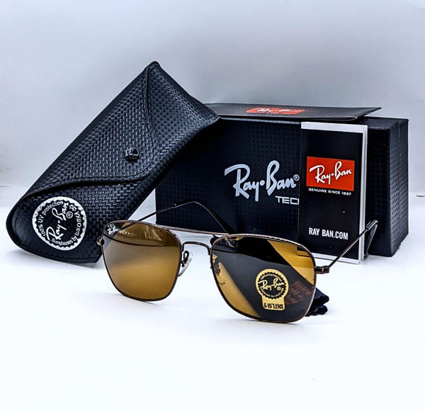 RAY-BAN Brown Shade & Brown 3517 Oval Trendy Hot Favourite Wintage Sunglass For Unisex.
