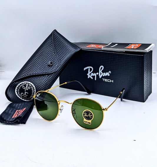 RAY-BAN Green & Gold 4612 Round Side Cap Causal All Suitable Sunglass