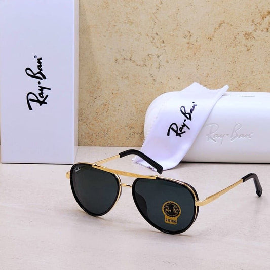 RAY-BAN Black & Gold 3026 Aviator Hot Favourite Wintage Sunglass For Unisex.
