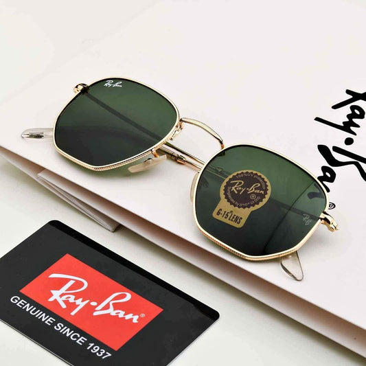 RAY-BAN New Stylish Attractive Green & Gold 3447 Round Sunglass