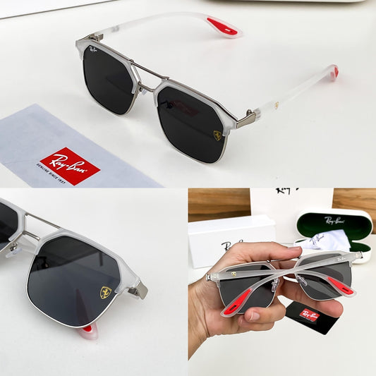 Ray Ban White Black Trending  Eye Protected Hot Favourite Sunglasses For Unisex
