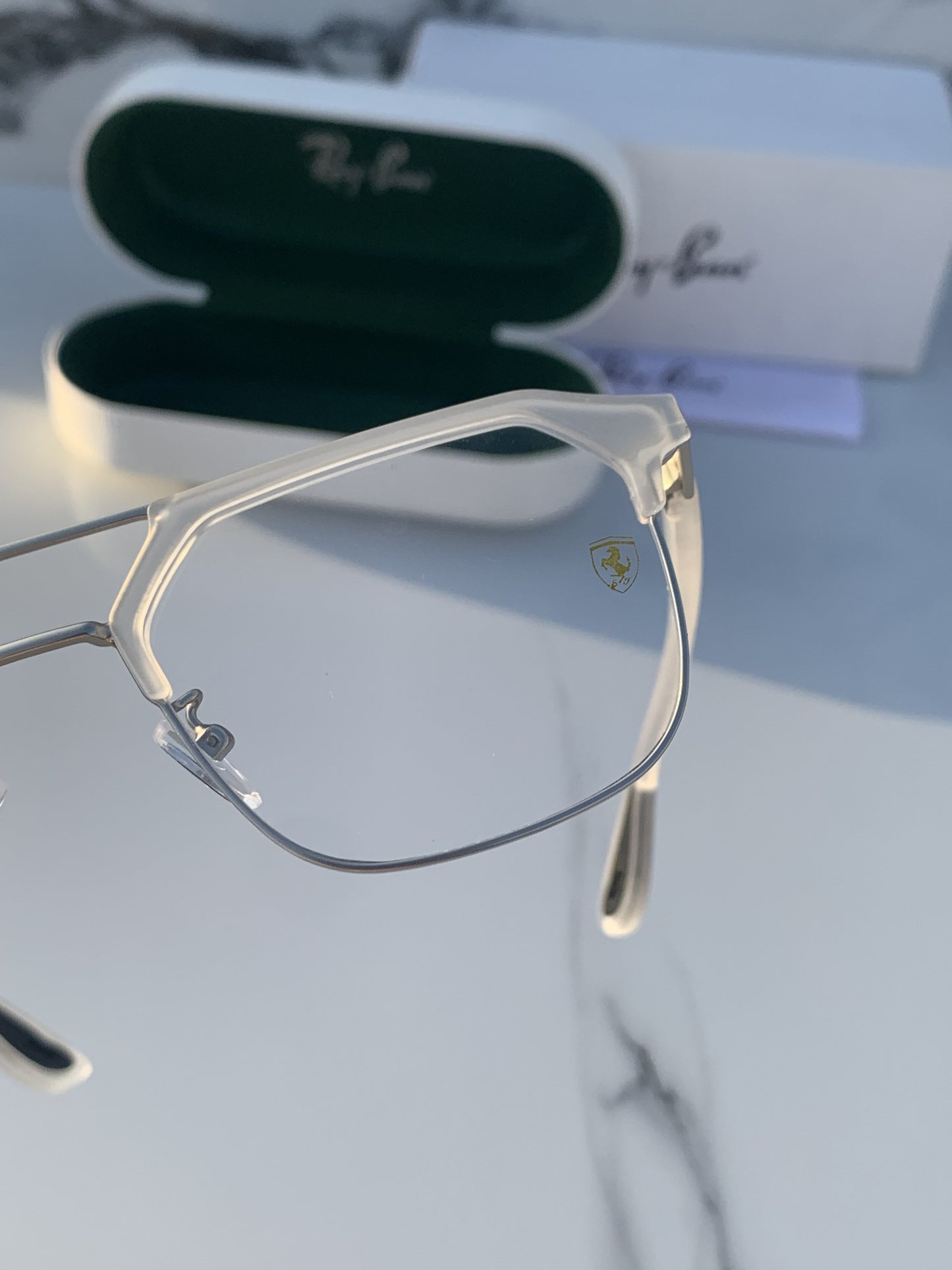 Ray Ban White Clear Sunglass For Daily Causal Evergreen UV Protected For Unisex.