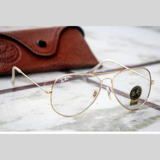 RAY-BAN Trendy Fancy Clear Day-Night & Gold 3026 Aviator Causal Latest Sunglass For Unisex.