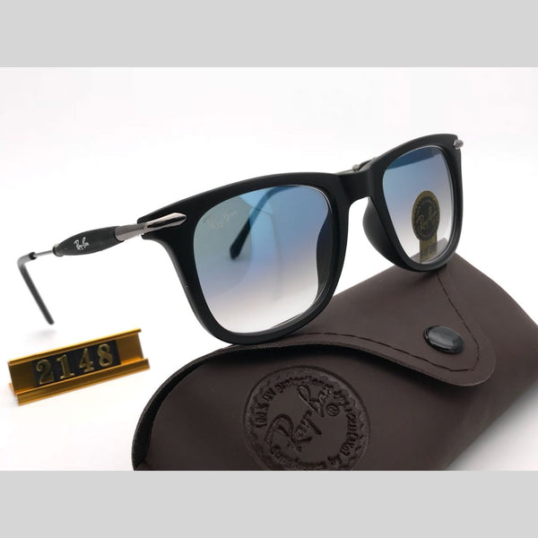 RAY-BAN New Modern Addition Blue Shaded & Black 2148 Square Sunglass For Unisex
