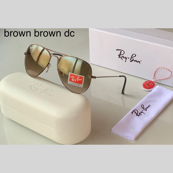 RAY-BAN Brown Shaded & Brown ( 3026 ) Aviator Men's Hot Favorite Trendy Sunglasses.