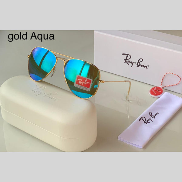 RAY-BAN Blue & Gold ( 3026 ) Aviator Men's Hot Favorite Trendy Sunglasses.