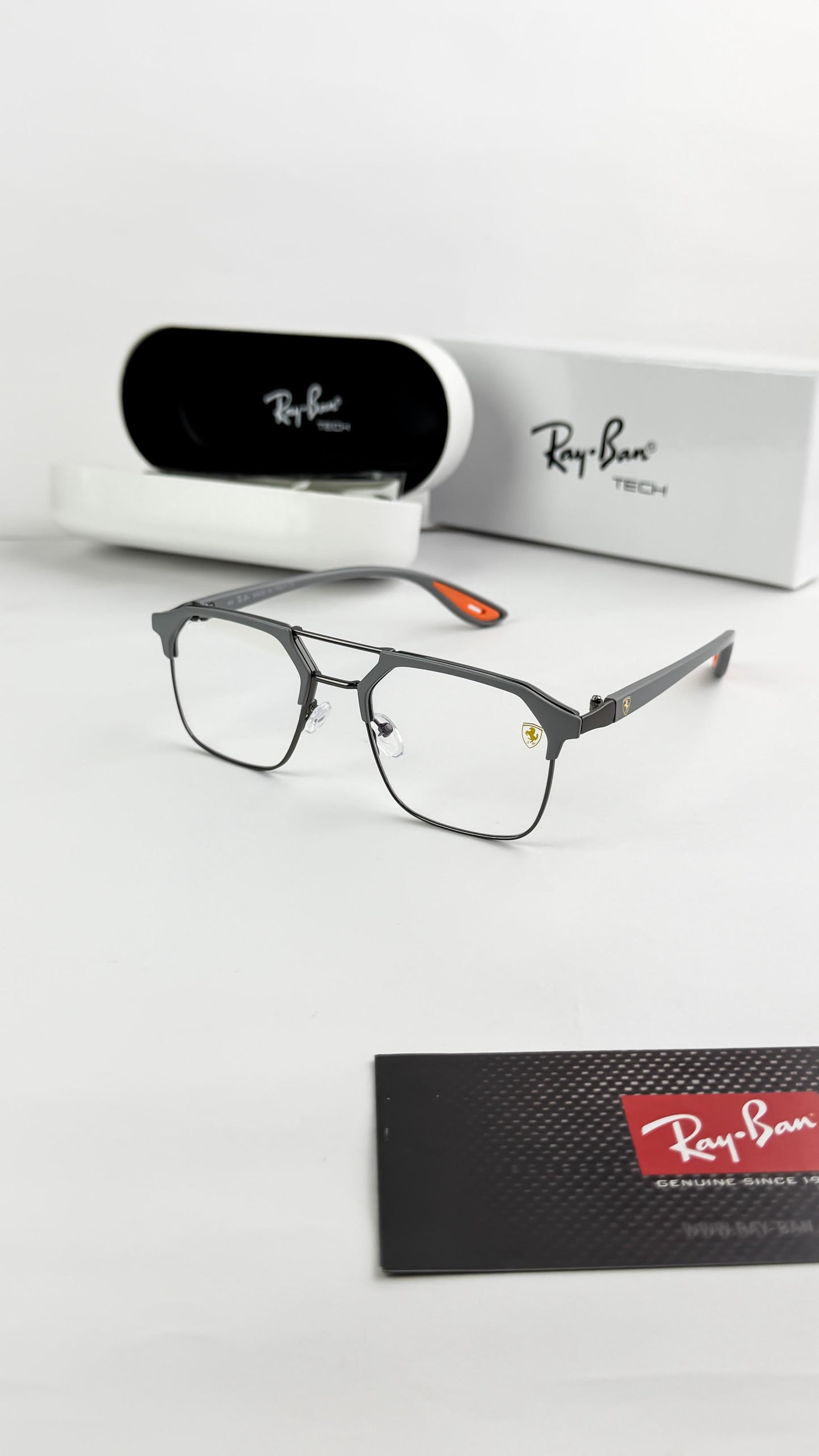 Ray Ban Grey Frame Edge Trendy Eyewear for Men & Women