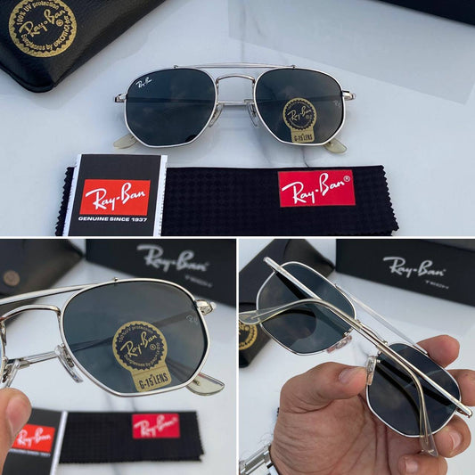 RAY-BAN New Stylish Attractive Silver & Silver 3447 Round Sunglass For Unisex
