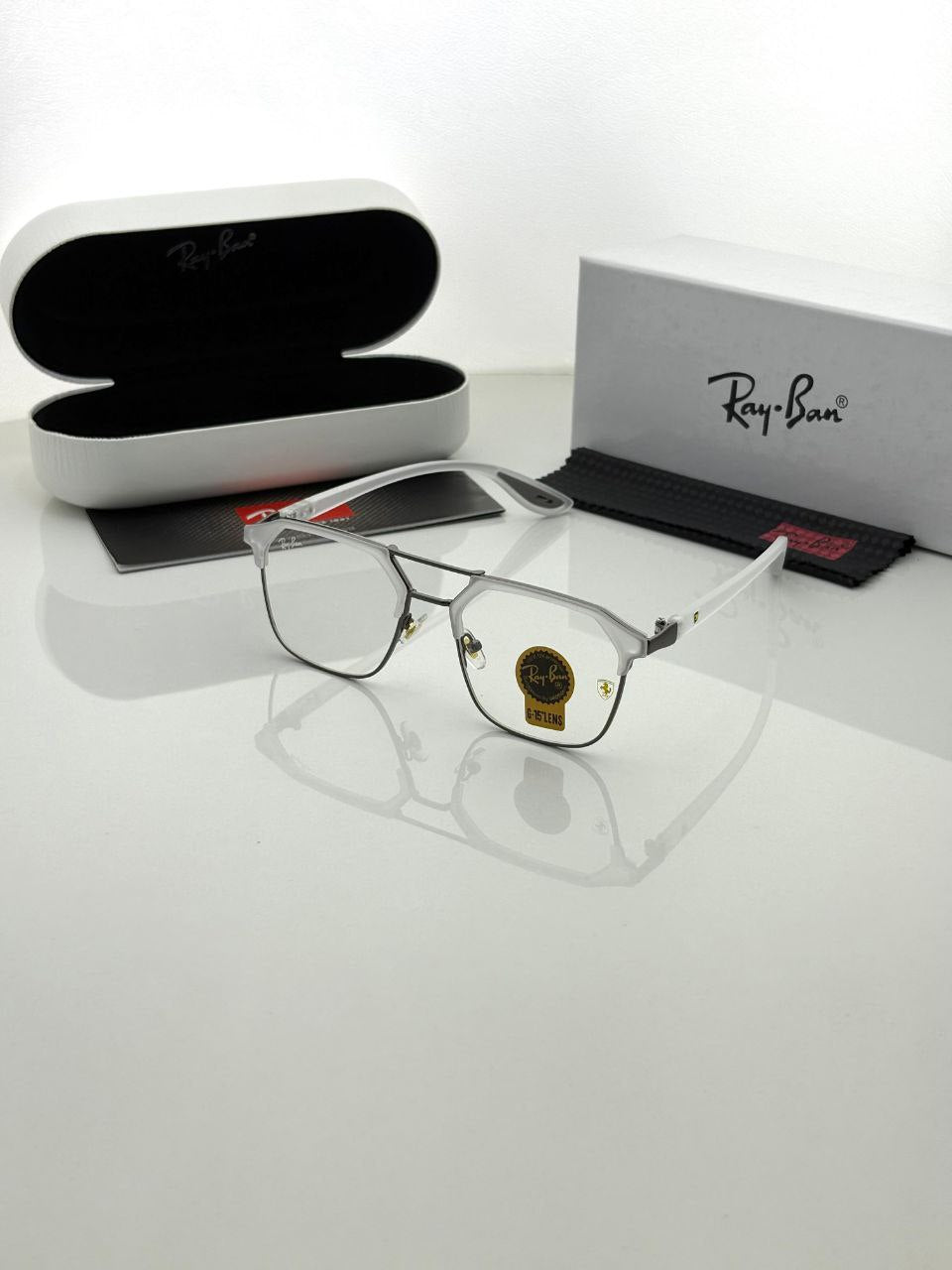 Ray Ban White Clear Sunglass For Daily Causal Evergreen UV Protected For Unisex.