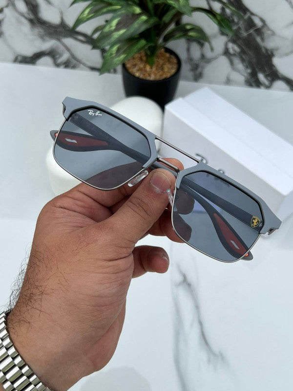 Ray Ban Grey Black Stylish Sunglasses For Man Woman