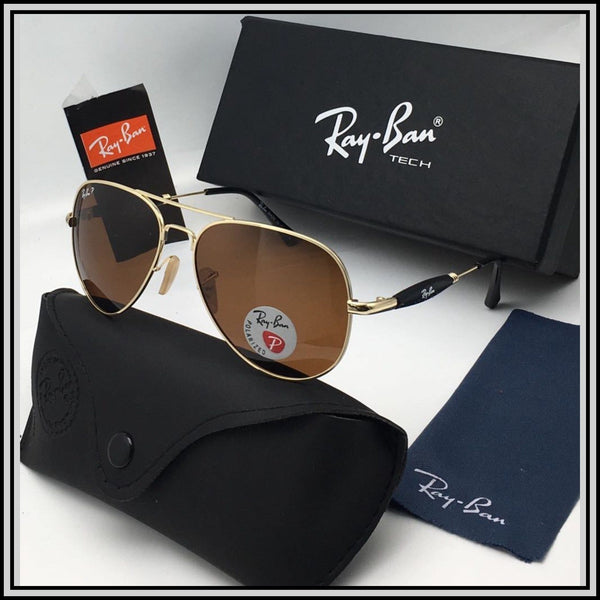 RAY-BAN Brown & Gold ( 3517 ) New 26-mm Men's Sunglasses.