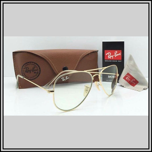 RAY-BAN Clear & Gold ( 3026 ) New 26-mm Men's Sunglasses.