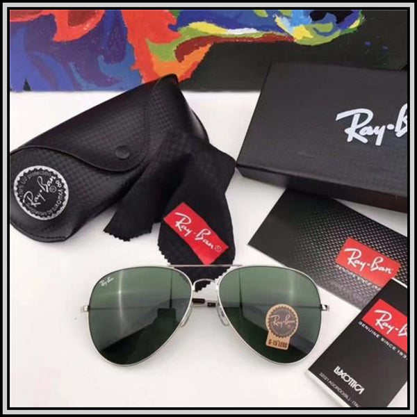 RAY-BAN Green & Silver ( 3026 ) New 26-mm Men's Sunglasses.