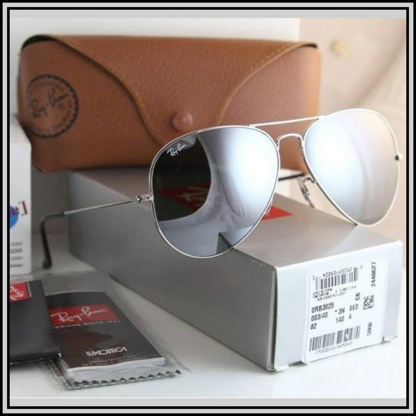 RAY-BAN Silver & Silver ( 3026 ) New 26-mm Men's Sunglasses.